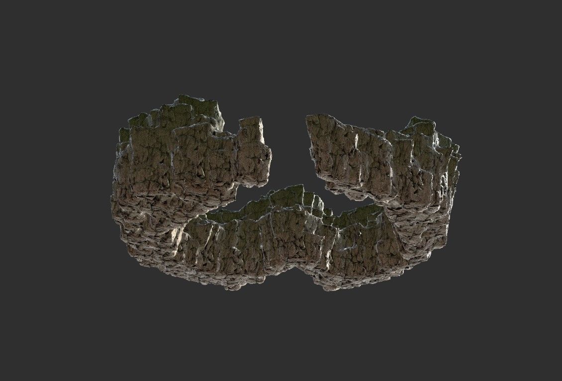 8k Love Hills heart shape terrain landscape 3D model_11
