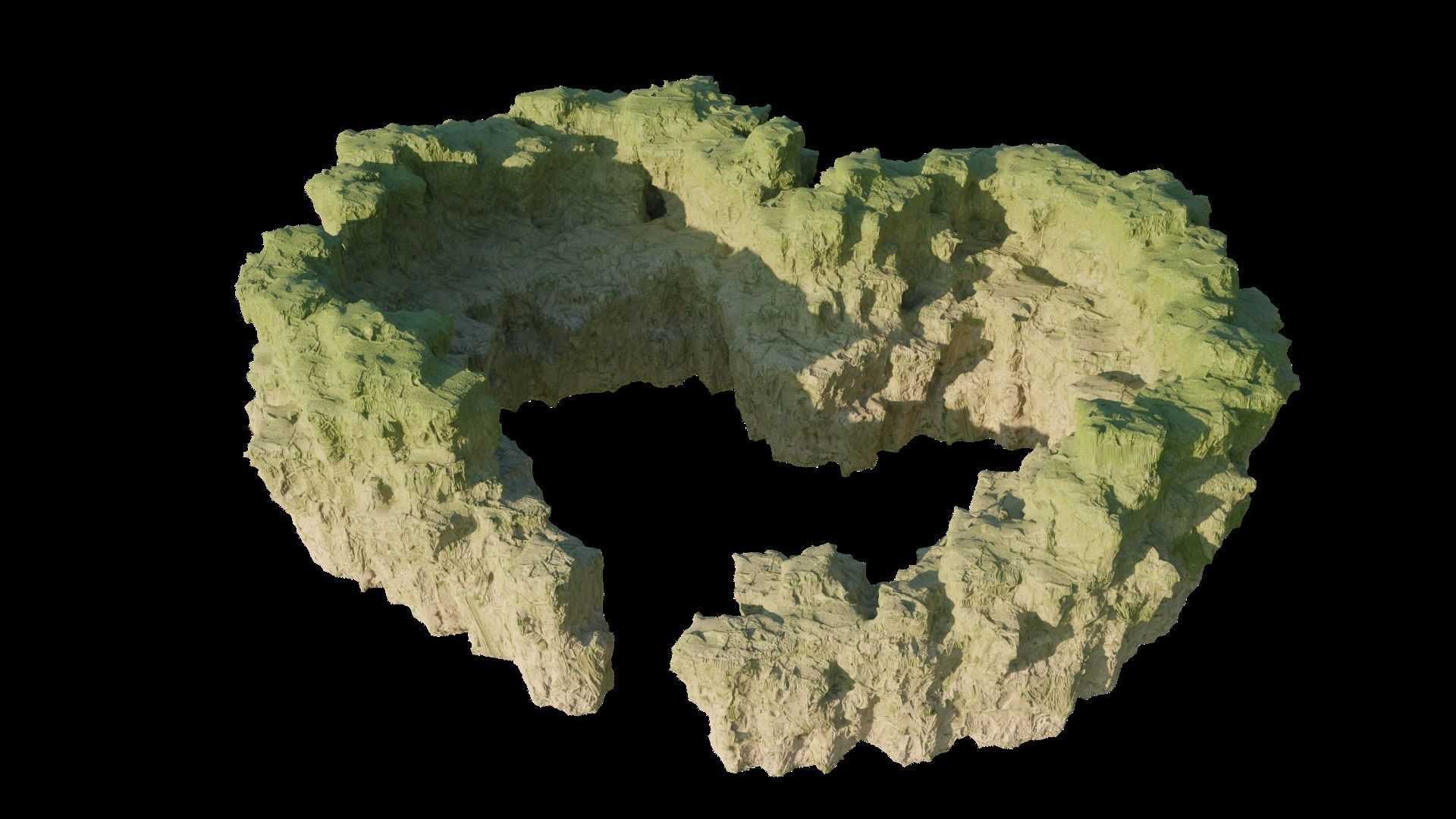 8k Love Hills heart shape terrain landscape 3D model_16