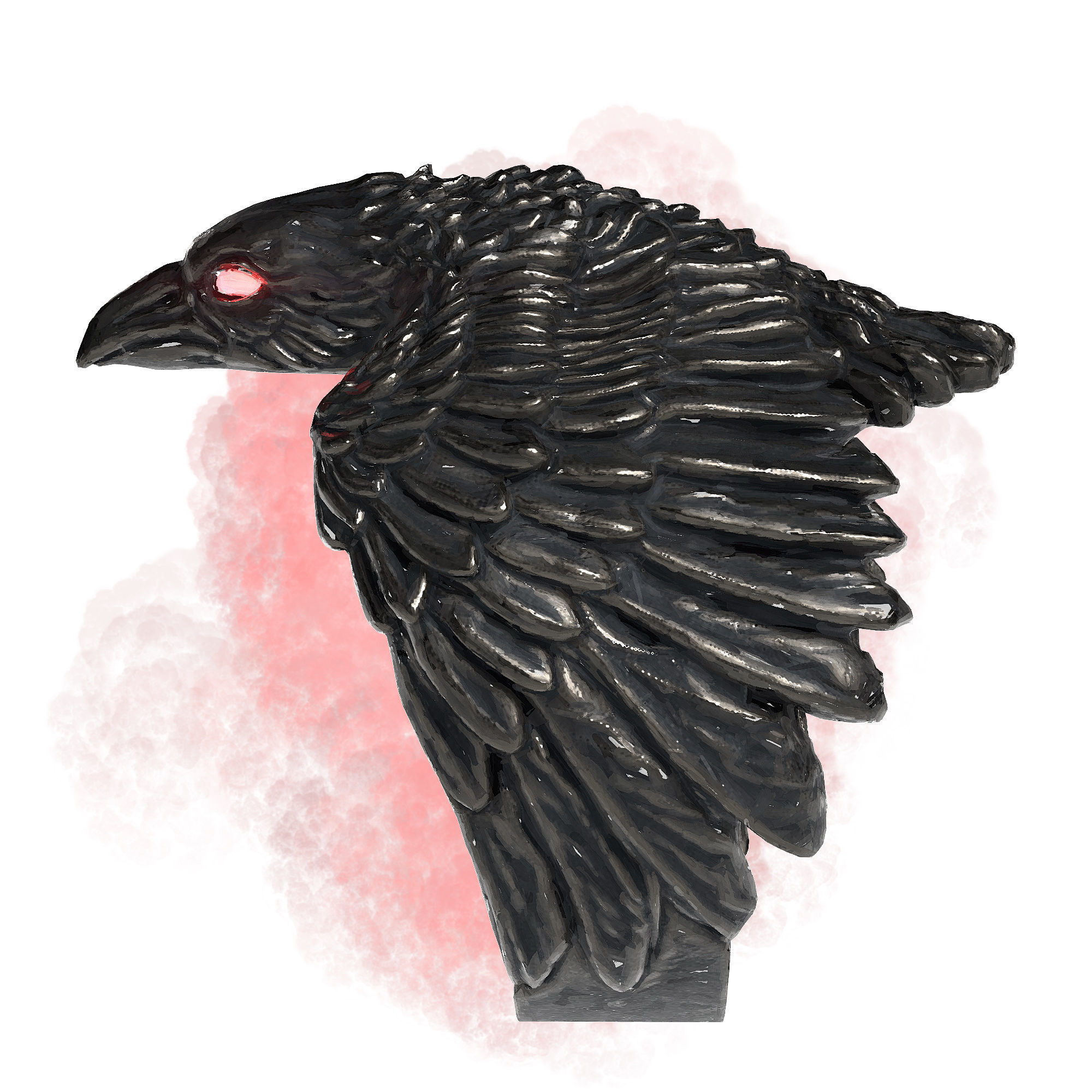 Ravens Eye Ring - Statement Ring - 3d Printable Prop 3D print model_4