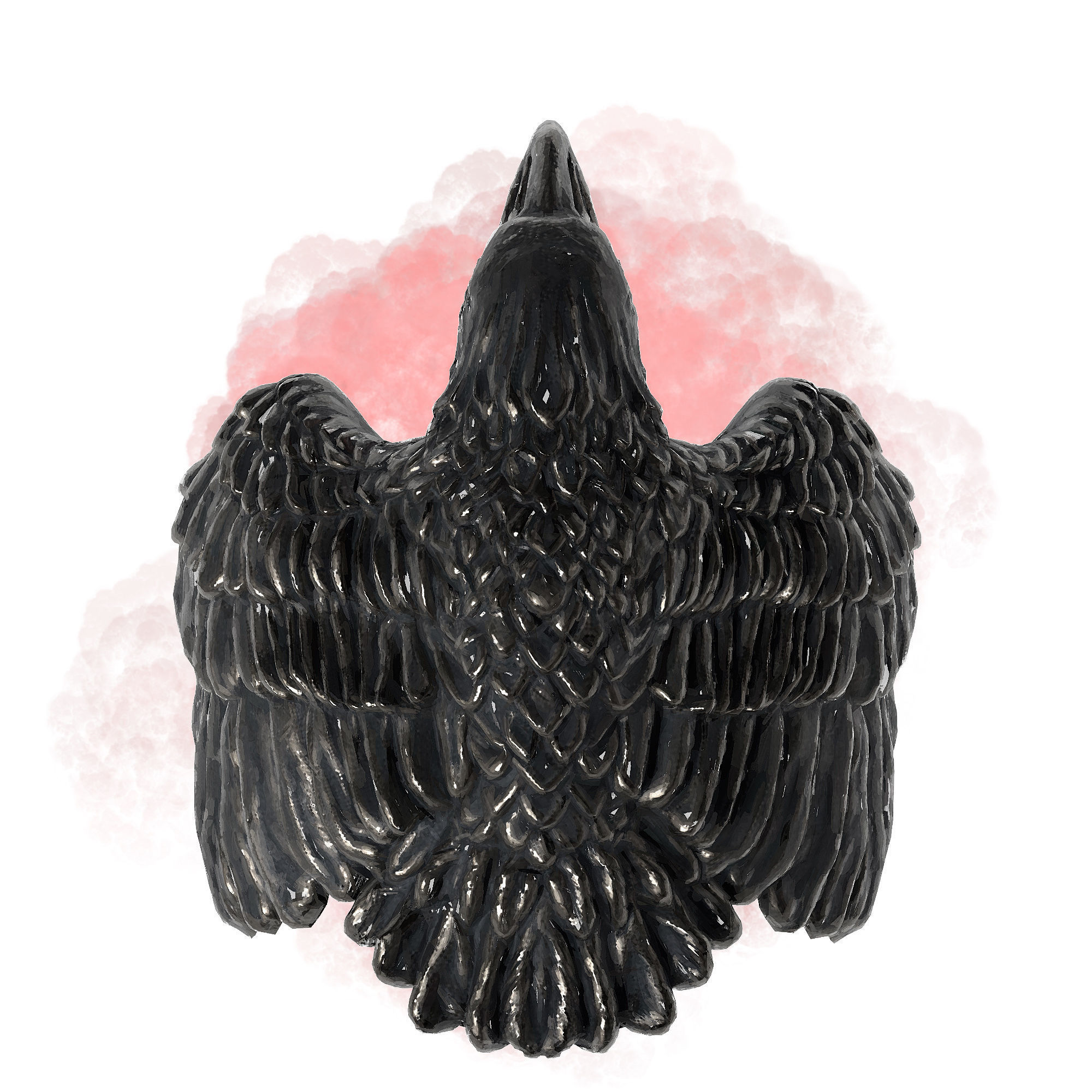 Ravens Eye Ring - Statement Ring - 3d Printable Prop 3D print model_5