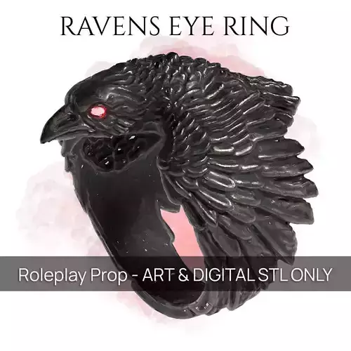 Ravens Eye Ring - Statement Ring - 3d Printable Prop 3D print model