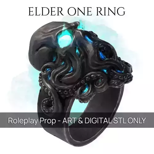 Elder One Ring - Cthulhu - Statement Ring 3D print model