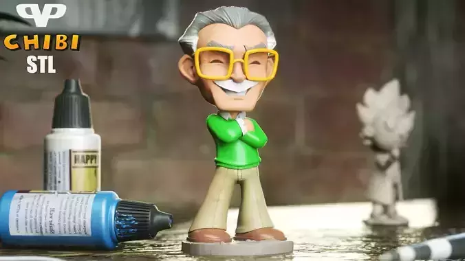 Stan Lee Chibi STL for 3D Printing ChibiSTL 3DXM