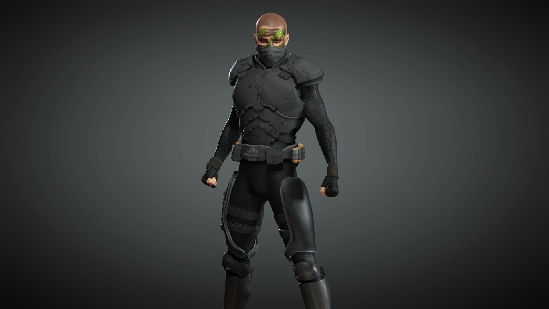 Future assassin  Low-poly 3D model_5