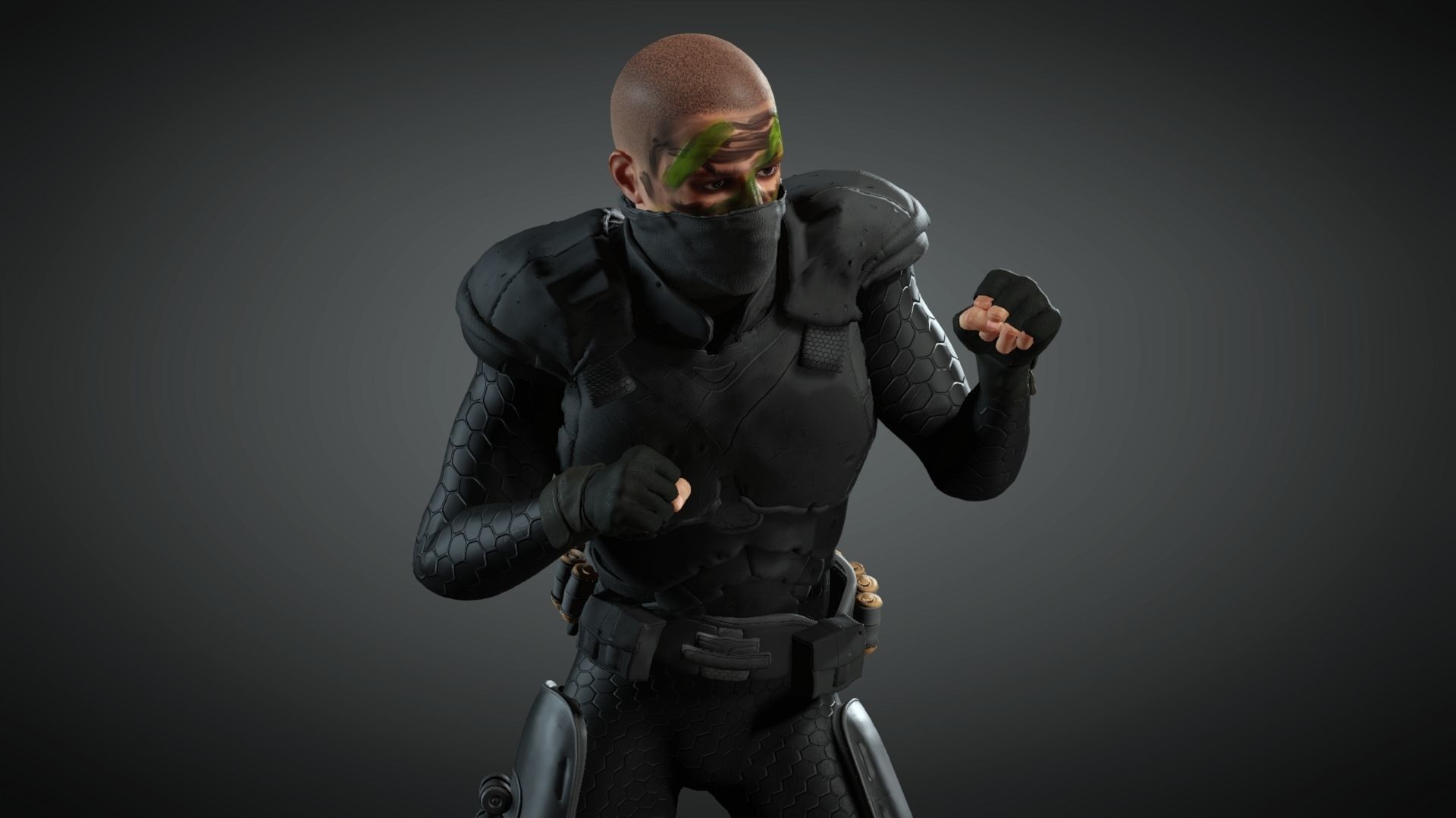 Future assassin  Low-poly 3D model_4