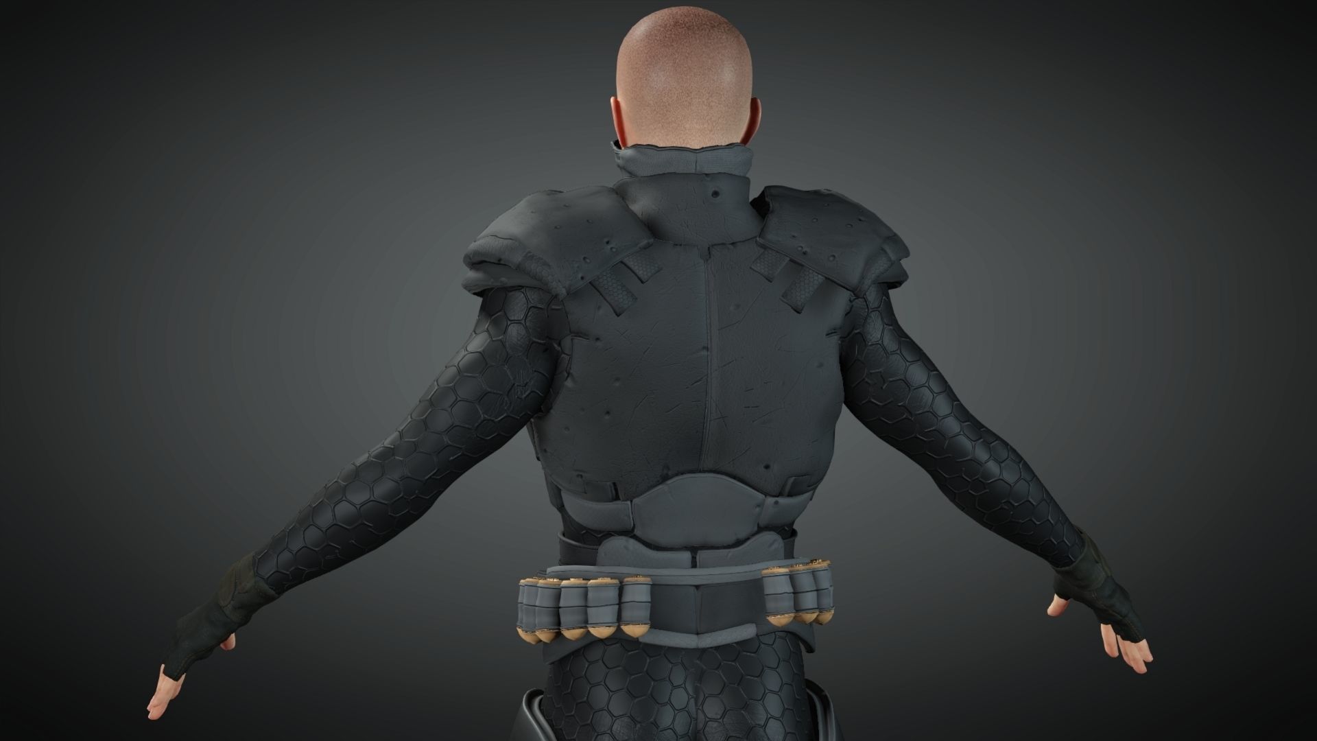 Future assassin  Low-poly 3D model_3