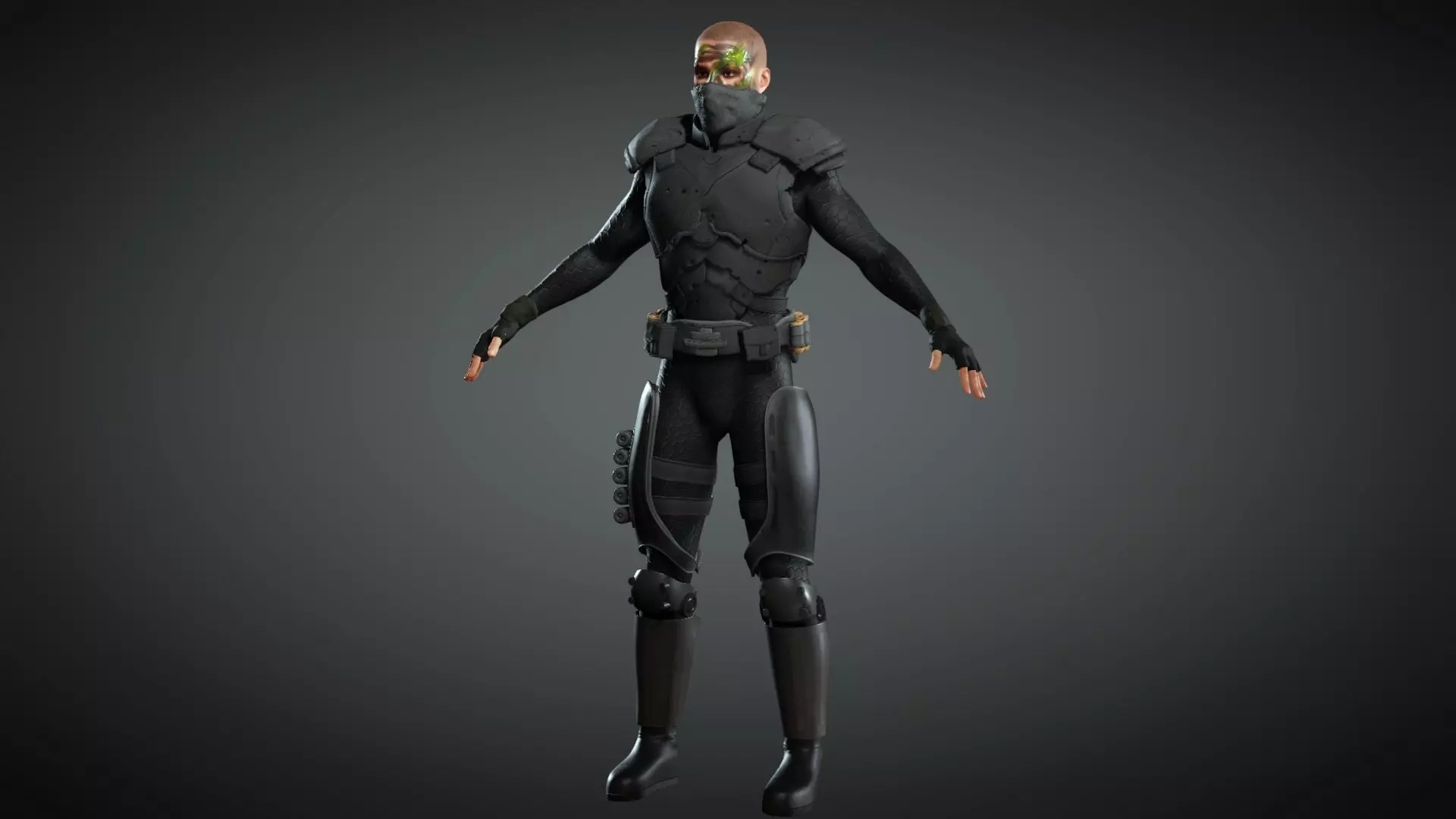 Future assassin  Low-poly 3D model_0