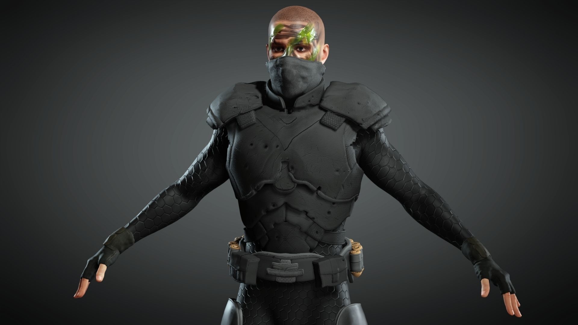 Future assassin  Low-poly 3D model_2