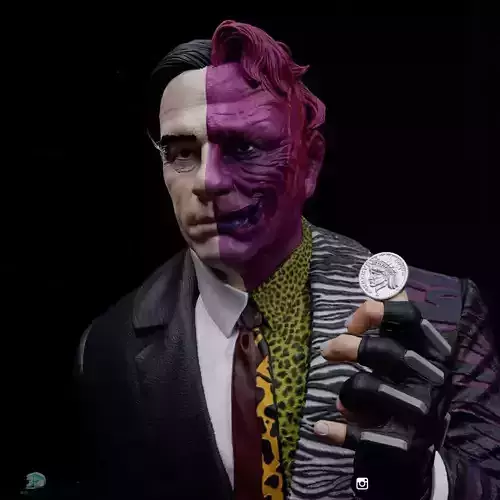 Two Face Batman forever 3D print model