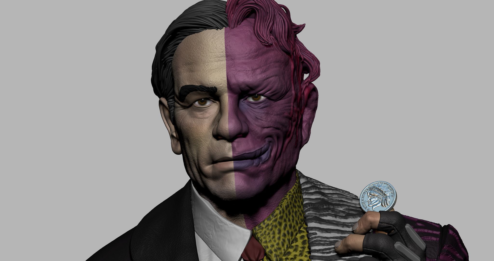 Two Face Batman forever 3D print model_7