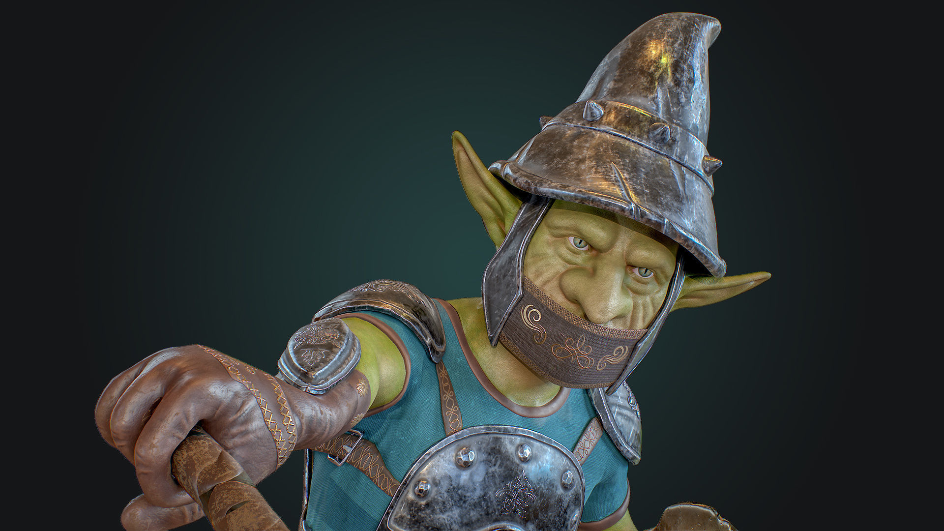 Goblin1 warrior holding shield Low-poly 3D model_22