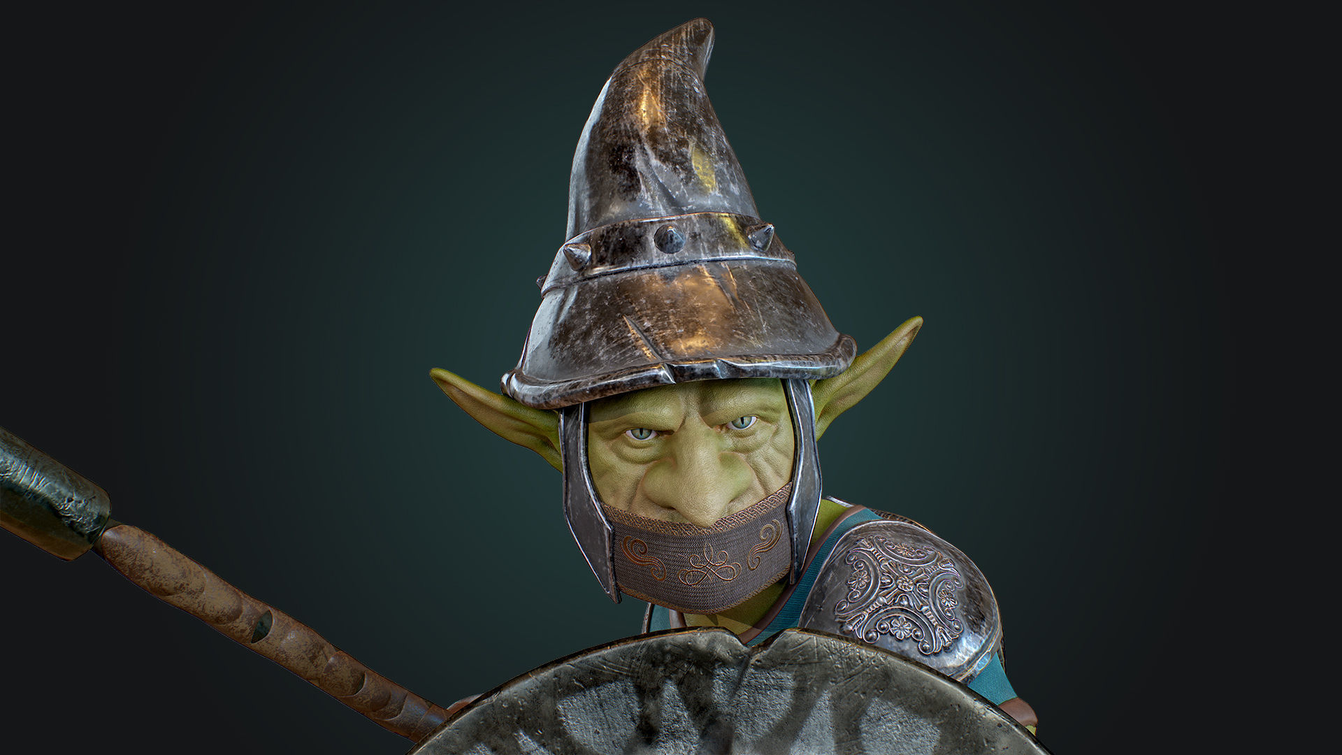 Goblin1 warrior holding shield Low-poly 3D model_18