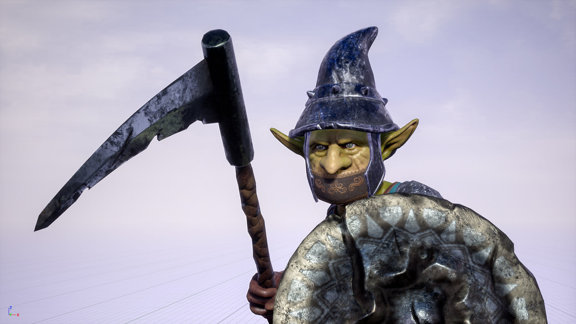 Goblin1 warrior holding shield Low-poly 3D model_27