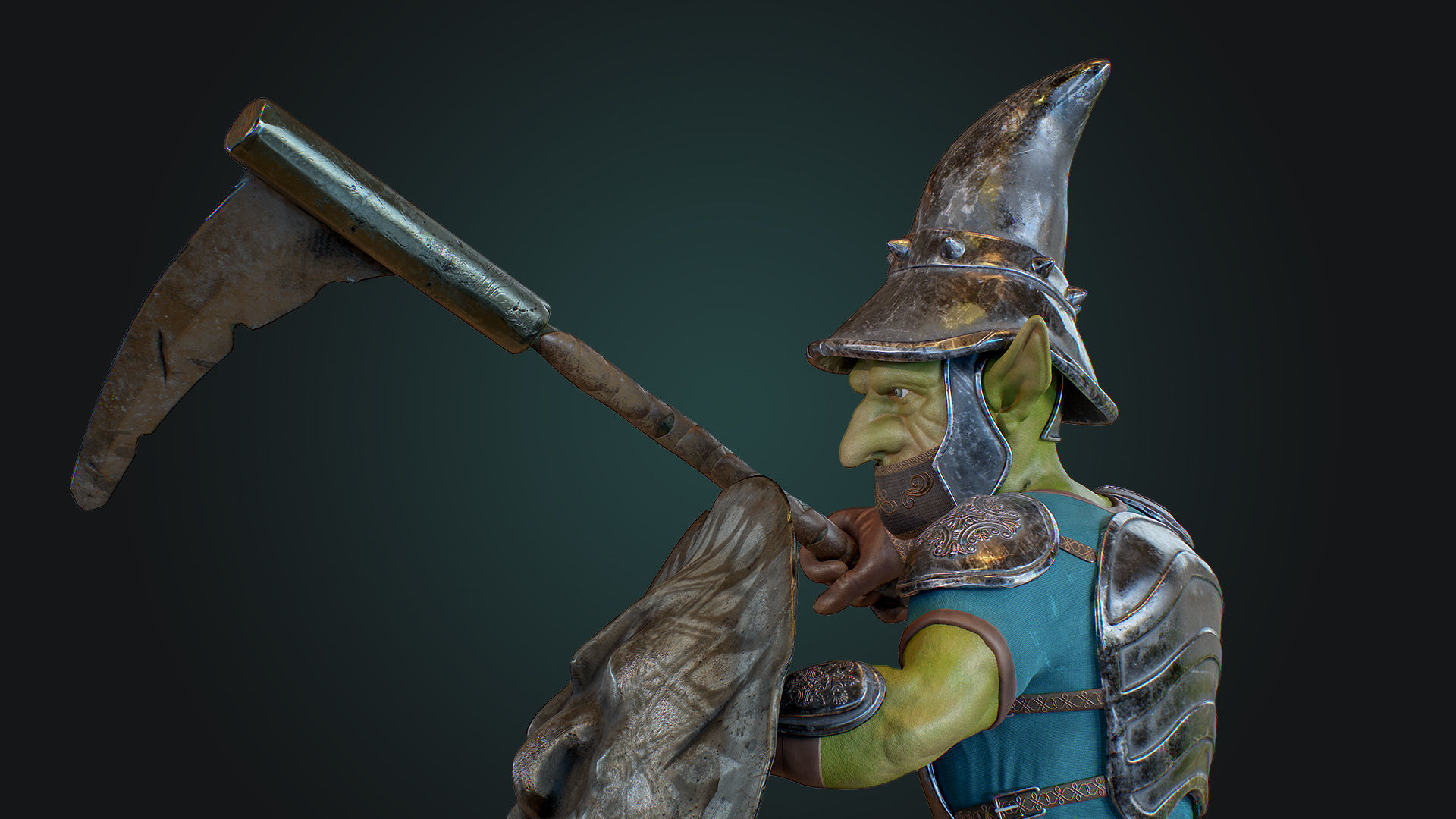 Goblin1 warrior holding shield Low-poly 3D model_35