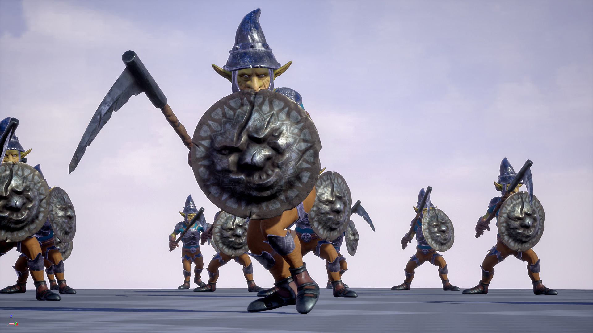 Goblin1 warrior holding shield Low-poly 3D model_29