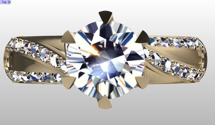 solitaire ring  Free 3D print model_4