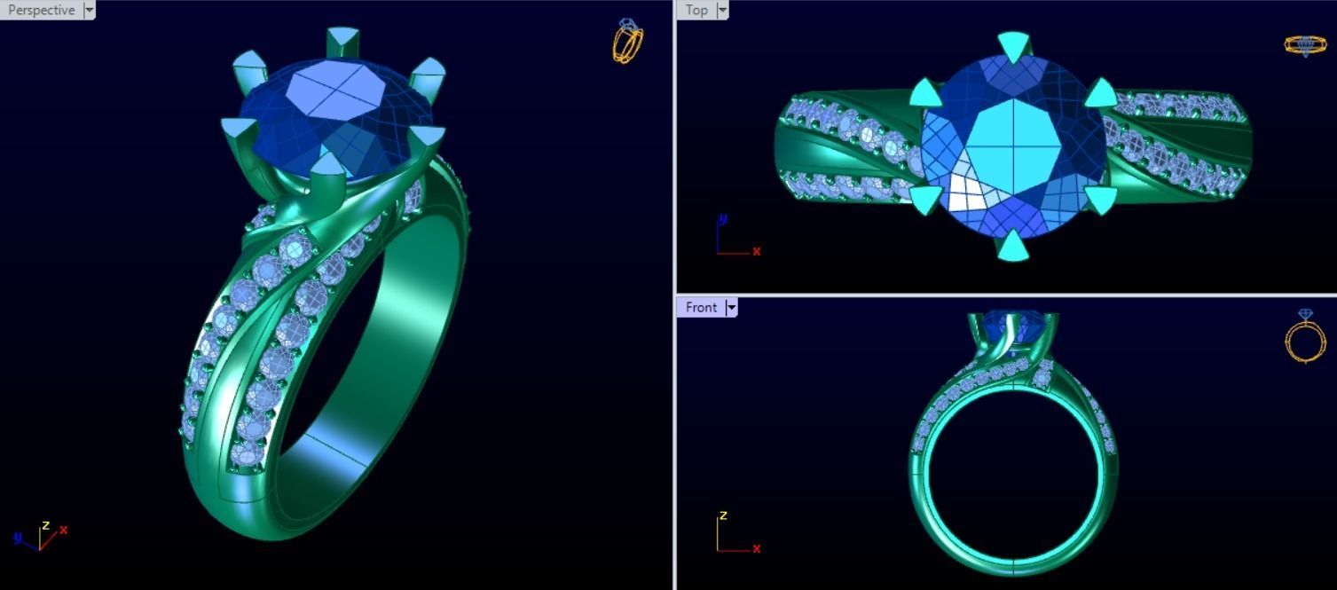 solitaire ring  Free 3D print model_3