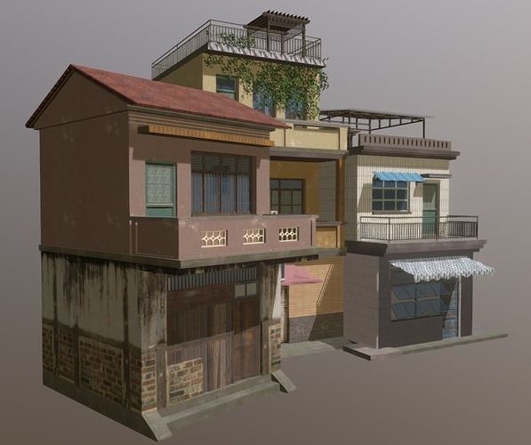 Building houses in small town residential areas 3D Model 3D model