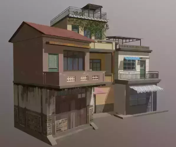 Building houses in small town residential areas 3D Model 3D model