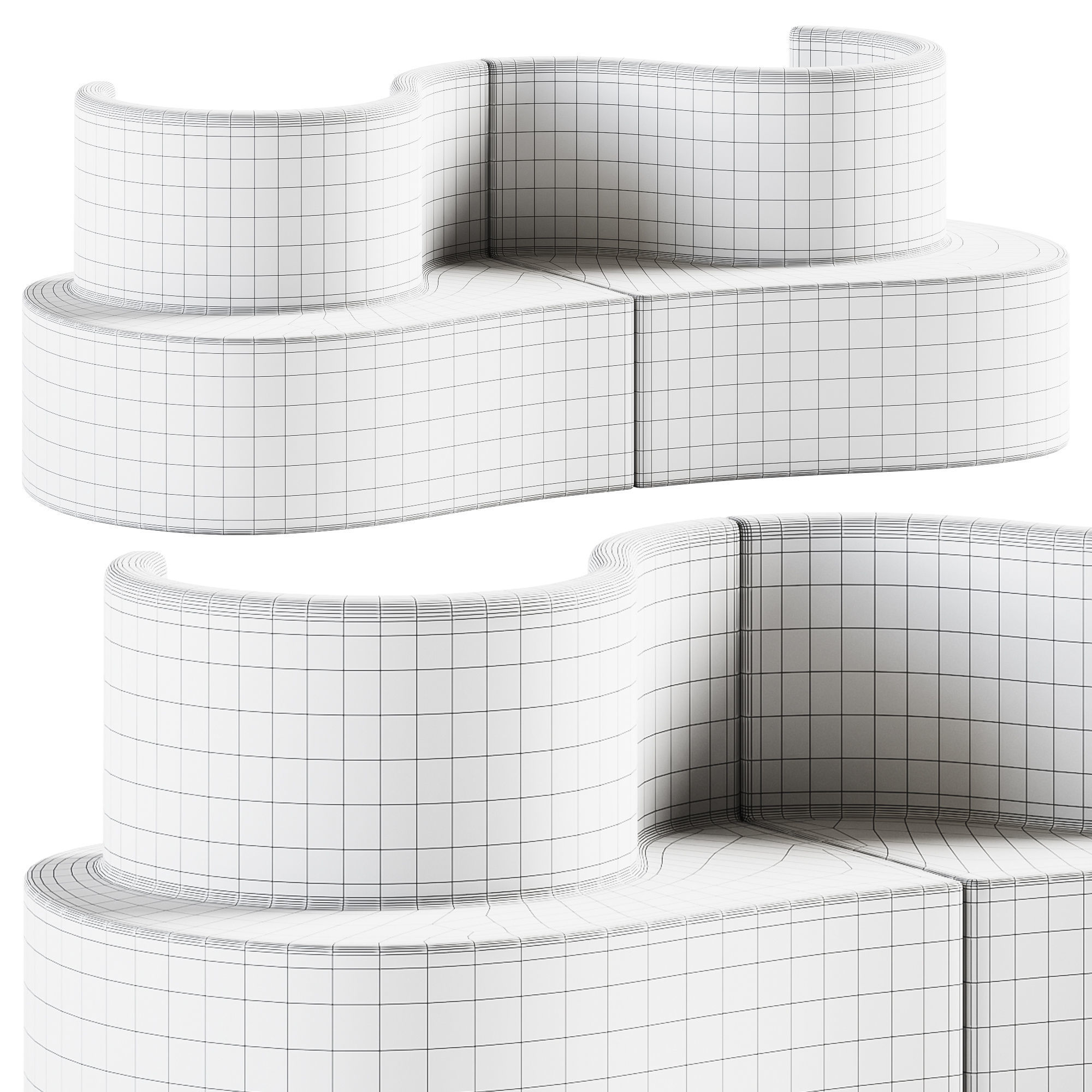 Cloverleaf Sofa In and Outdoor by Verpan 3D model_1