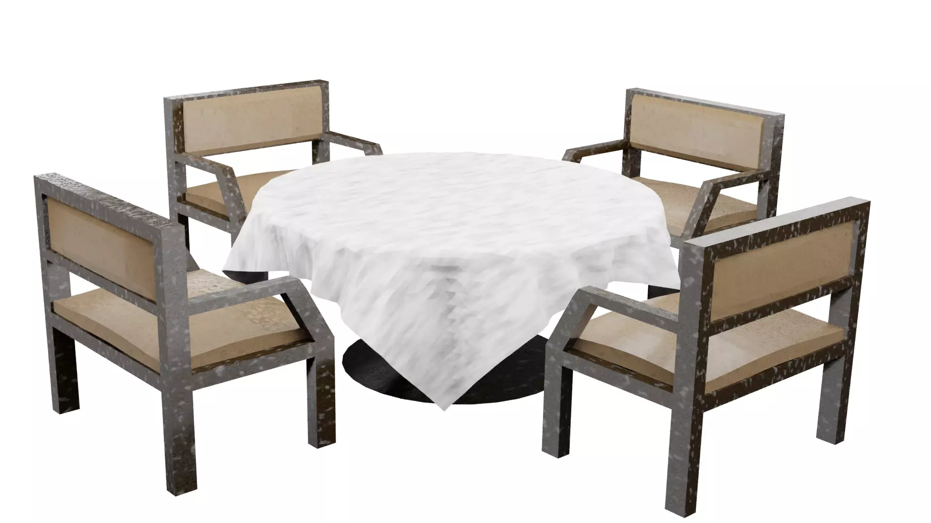 Table Chair design 3D model_0