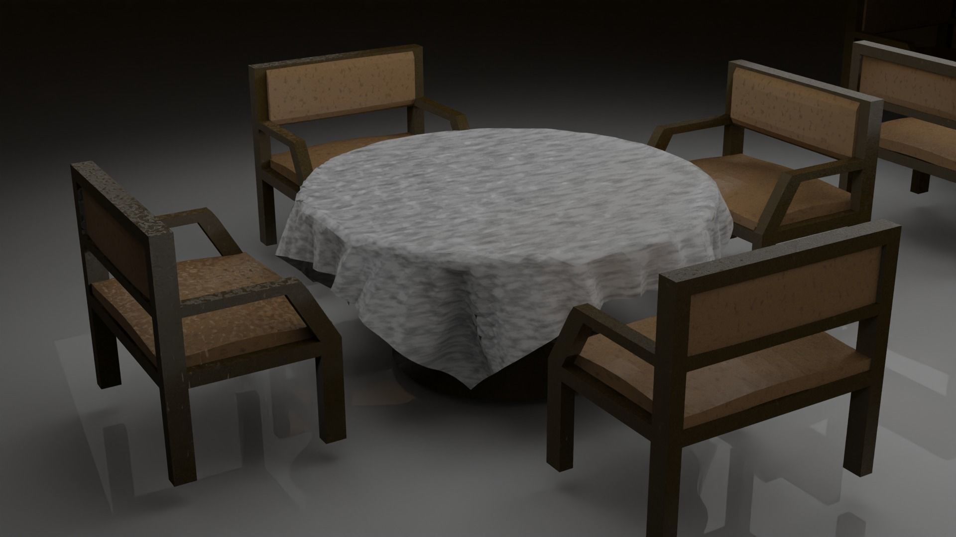 Table Chair design 3D model_7