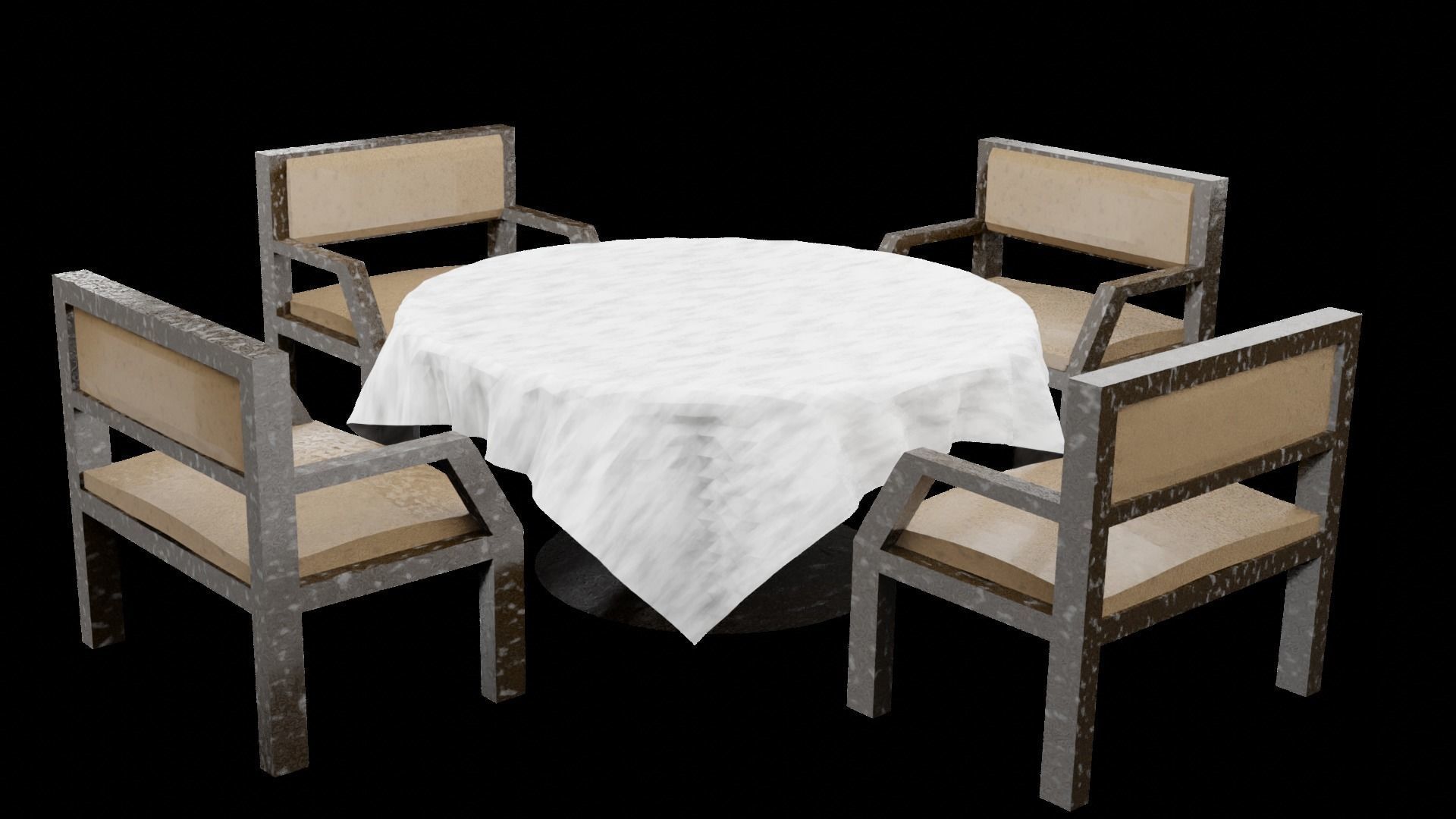 Table Chair design 3D model_5