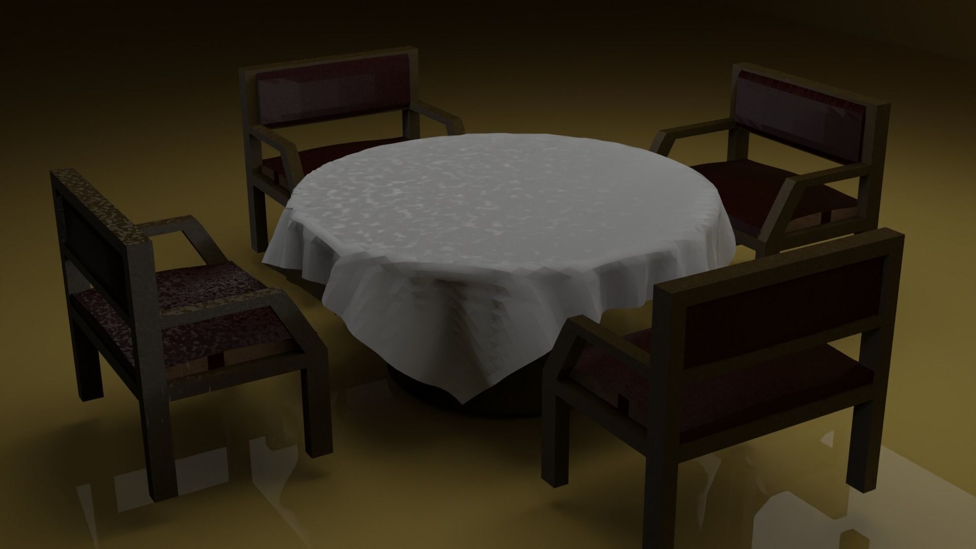 Table Chair design 3D model_4