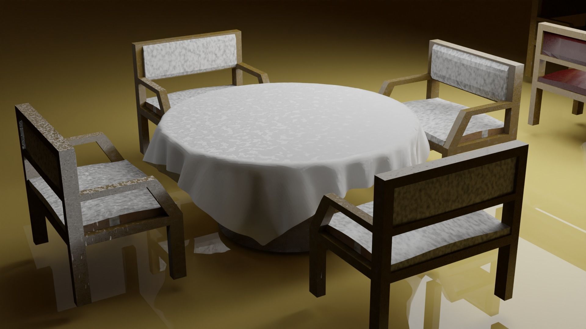 Table Chair design 3D model_2