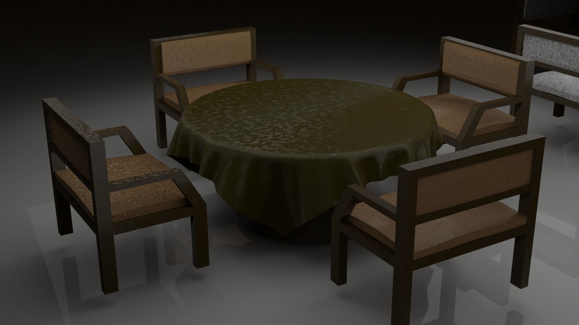 Table Chair design 3D model_6