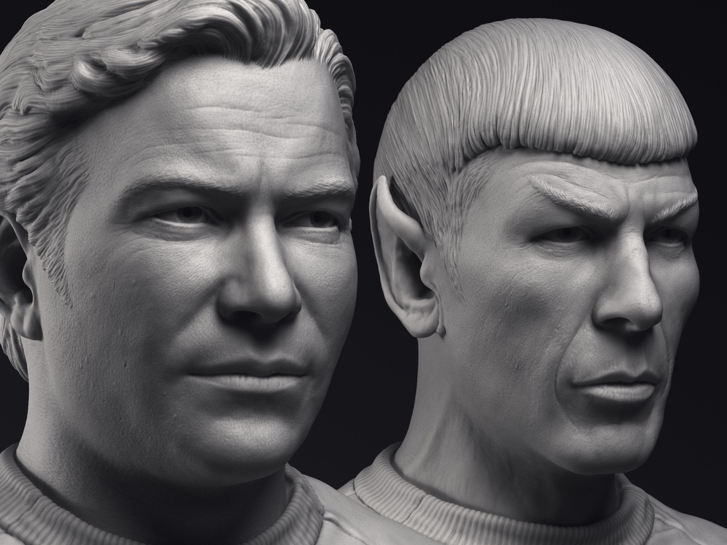 Kirk and Spock  3d printable bust collection _5