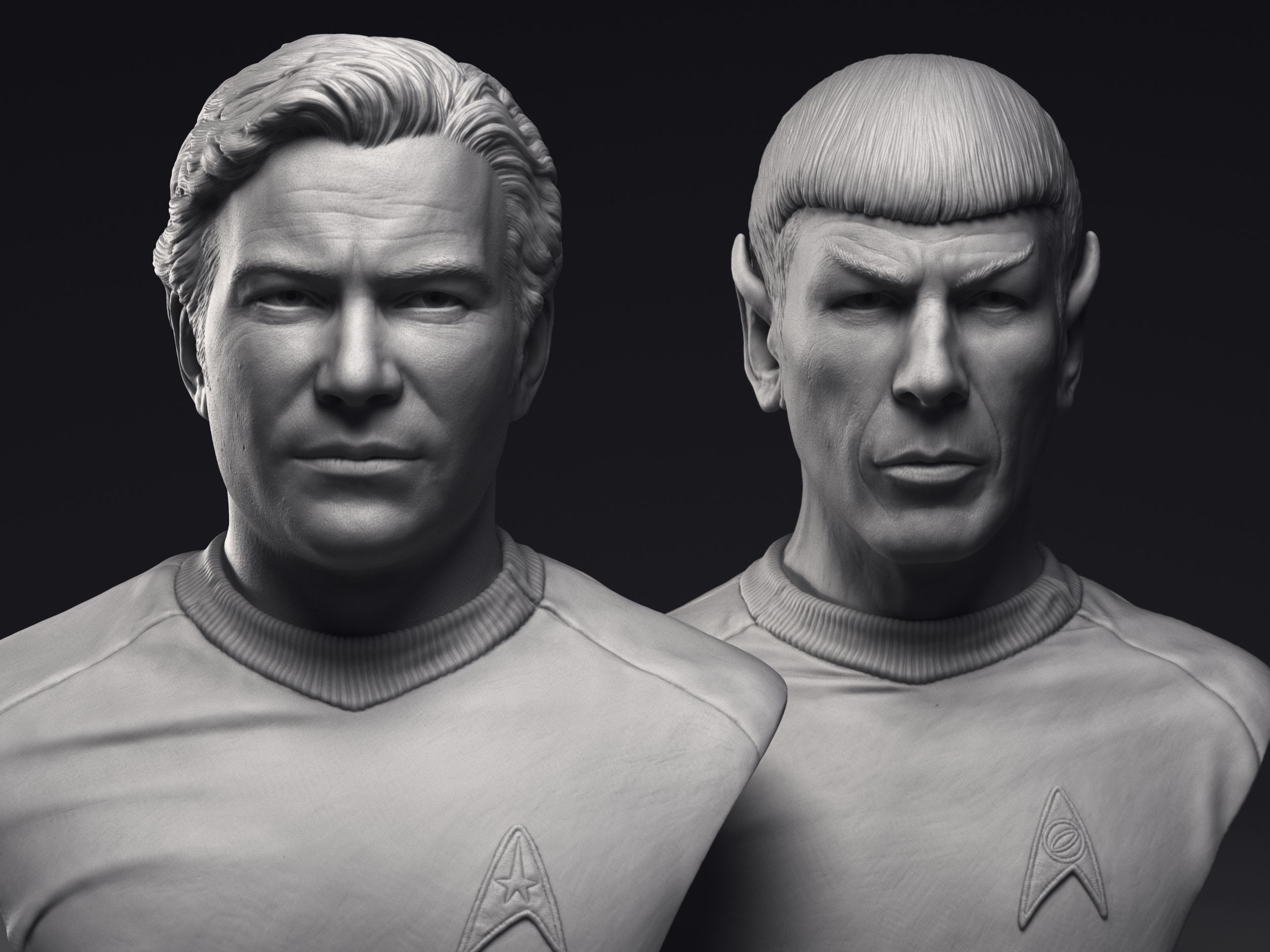 Kirk and Spock  3d printable bust collection _0