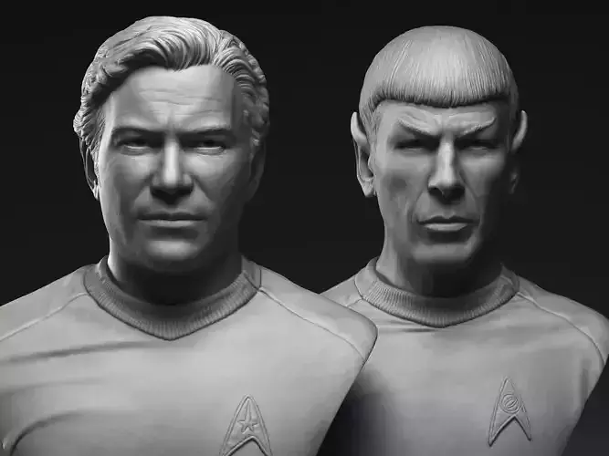 Kirk and Spock  3d printable bust collection 