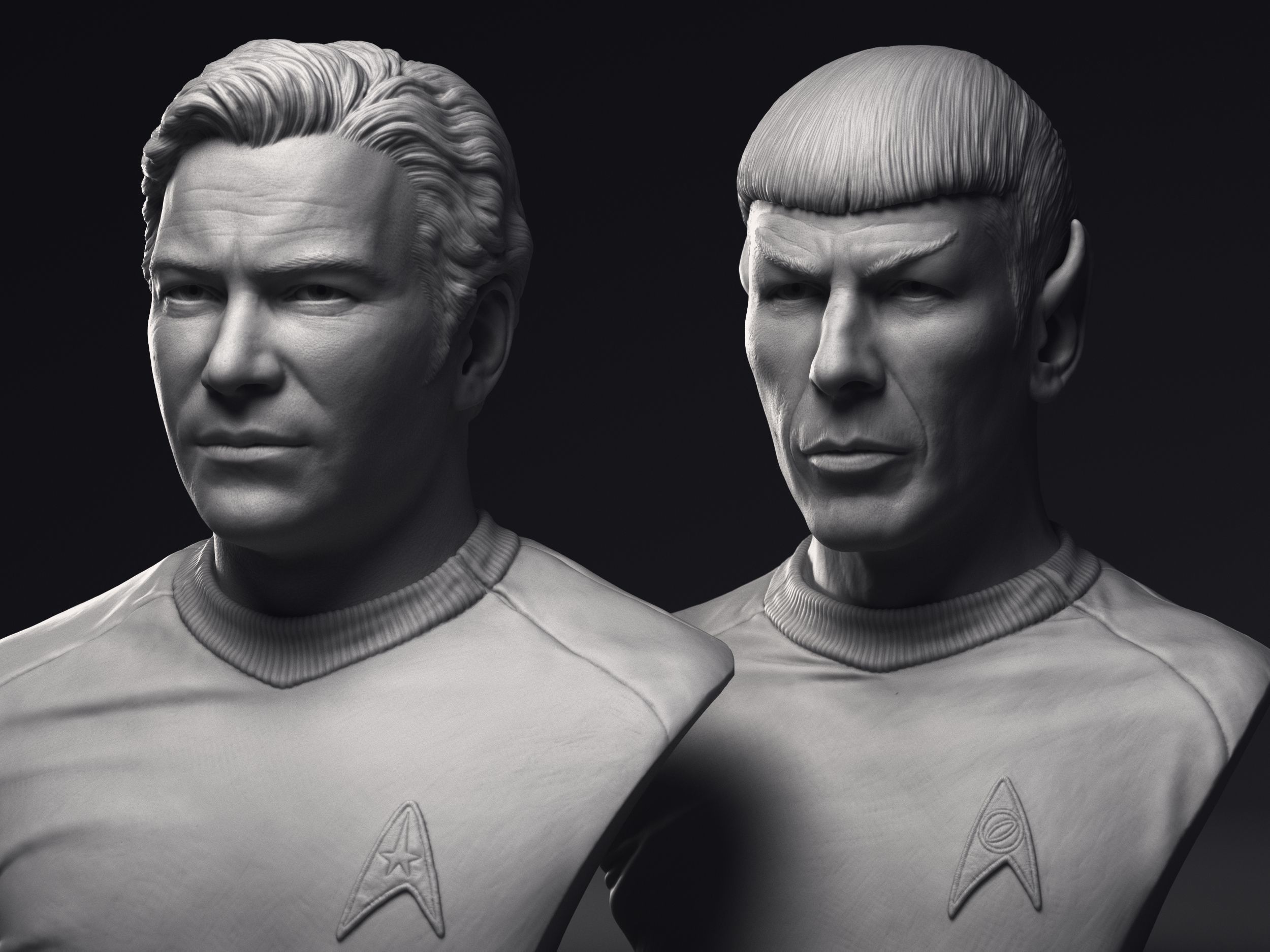 Kirk and Spock  3d printable bust collection _3