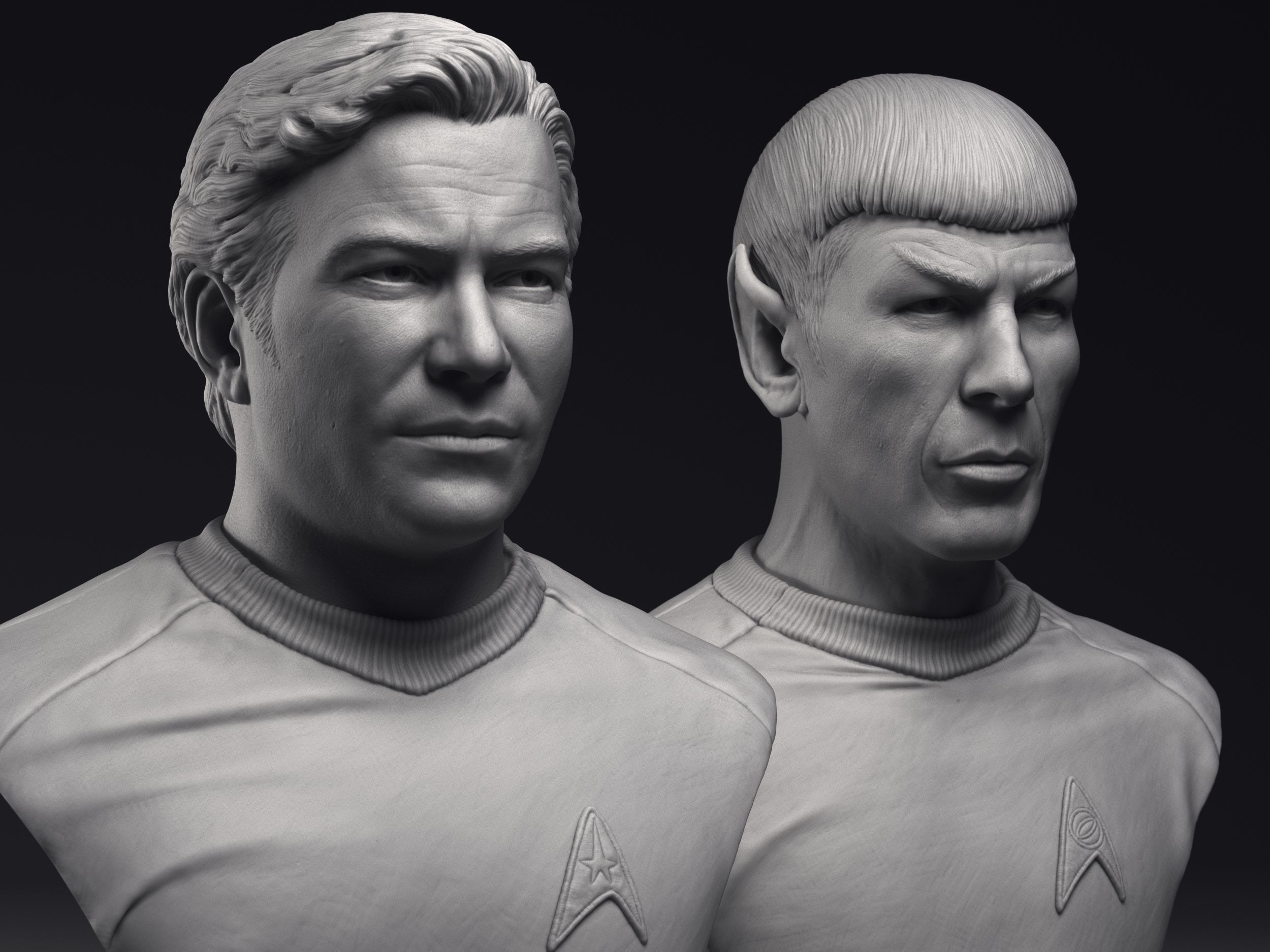 Kirk and Spock  3d printable bust collection _1
