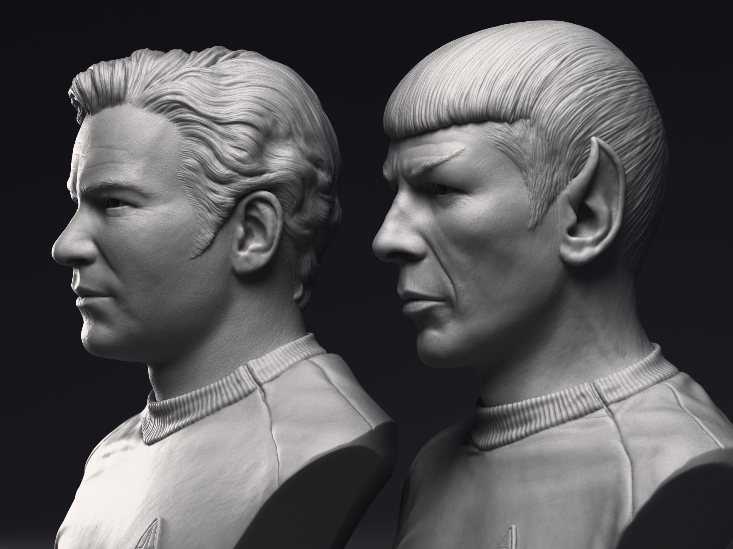 Kirk and Spock  3d printable bust collection _4