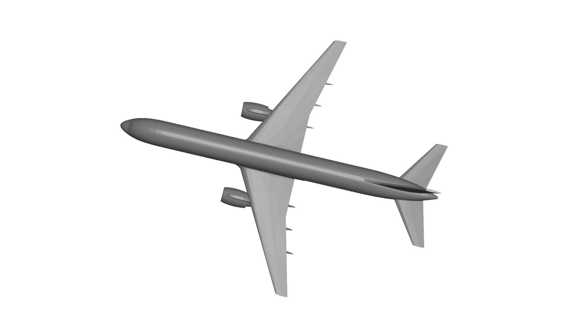 boeing-757 passenger jet flying in sky 3D model_1