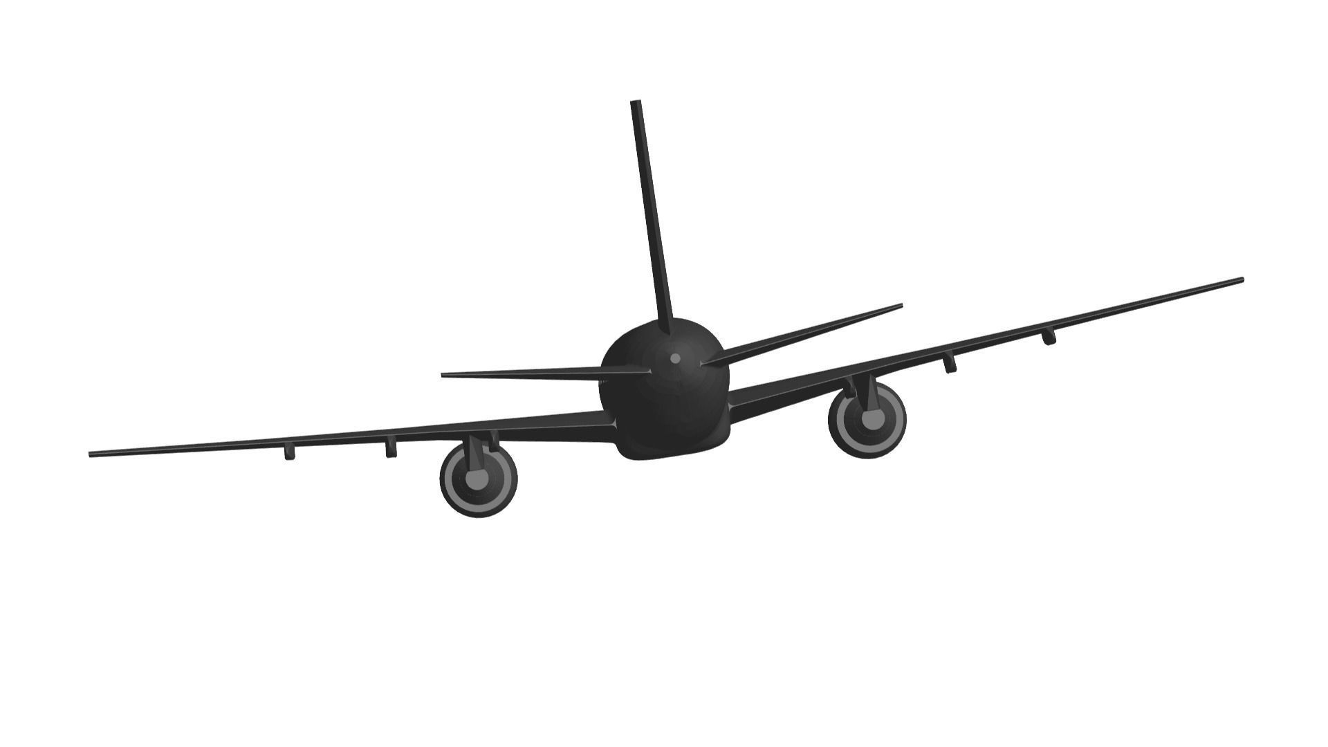 boeing-757 passenger jet flying in sky 3D model_3