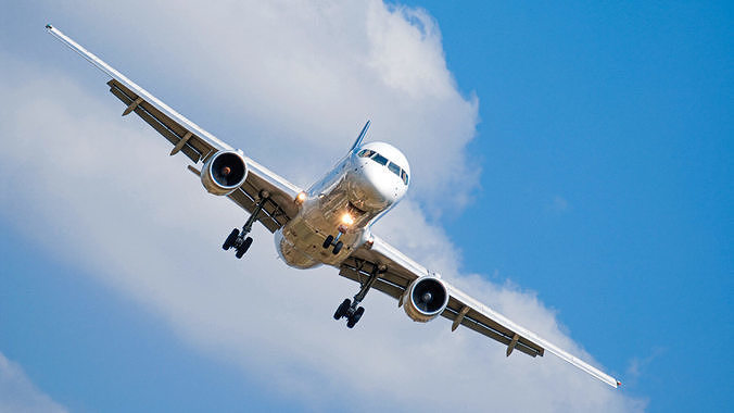 boeing-757 passenger jet flying in sky 3D model