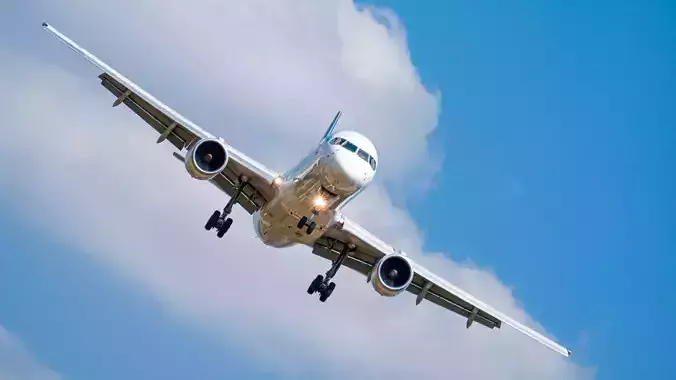 boeing-757 passenger jet flying in sky 3D model