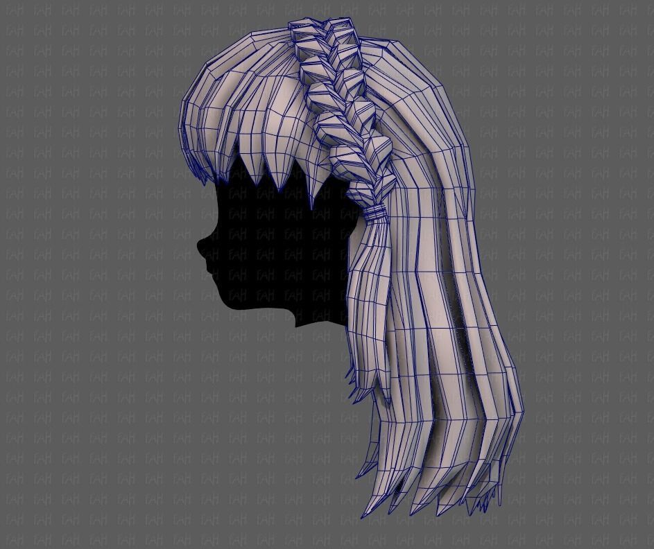 3D Hair style for girl V101 Low-poly 3D model_31