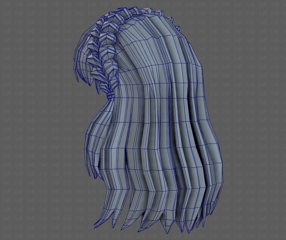 3D Hair style for girl V101 Low-poly 3D model_44