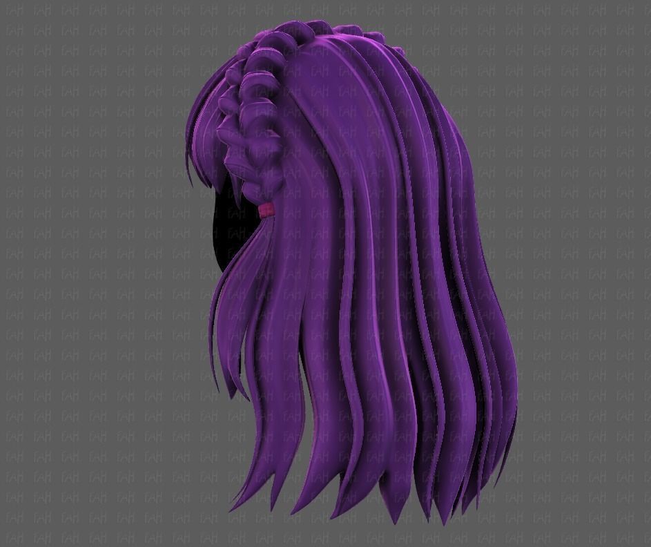 3D Hair style for girl V101 Low-poly 3D model_6