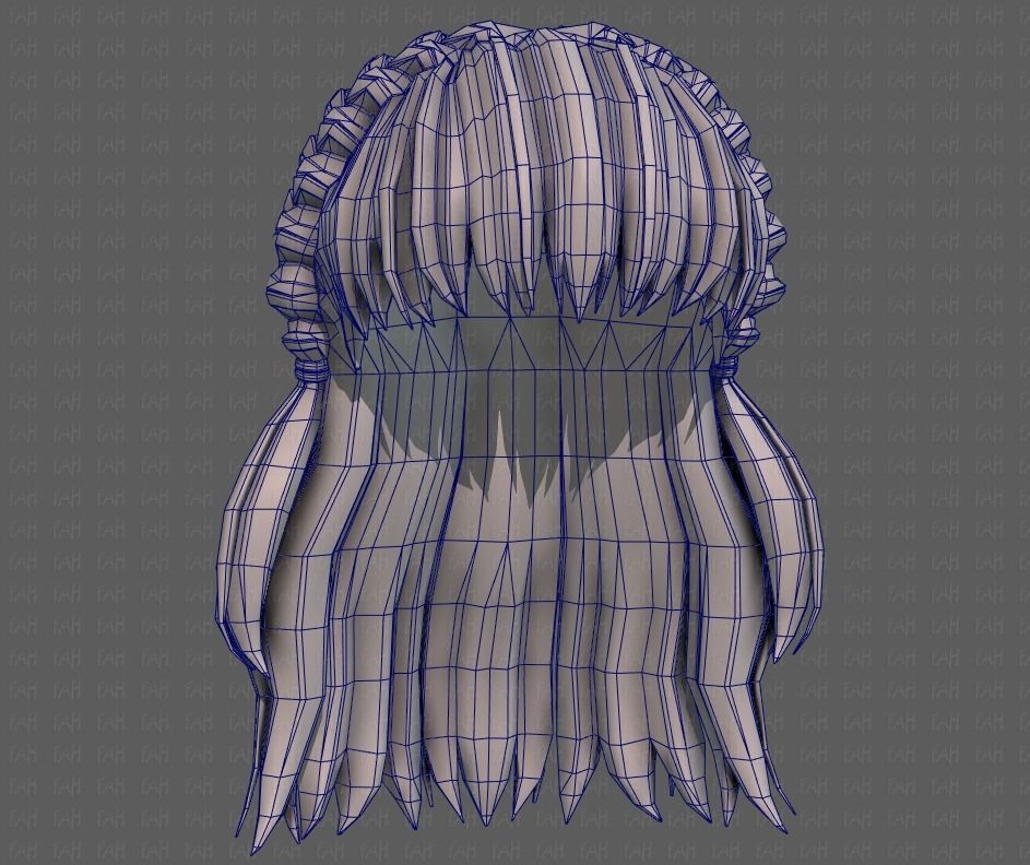 3D Hair style for girl V101 Low-poly 3D model_40