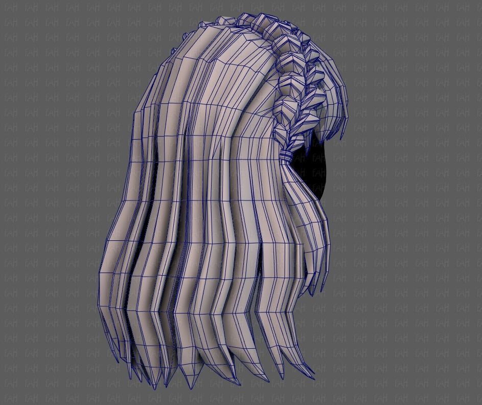 3D Hair style for girl V101 Low-poly 3D model_28