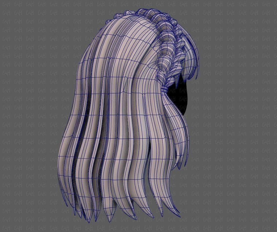 3D Hair style for girl V101 Low-poly 3D model_12