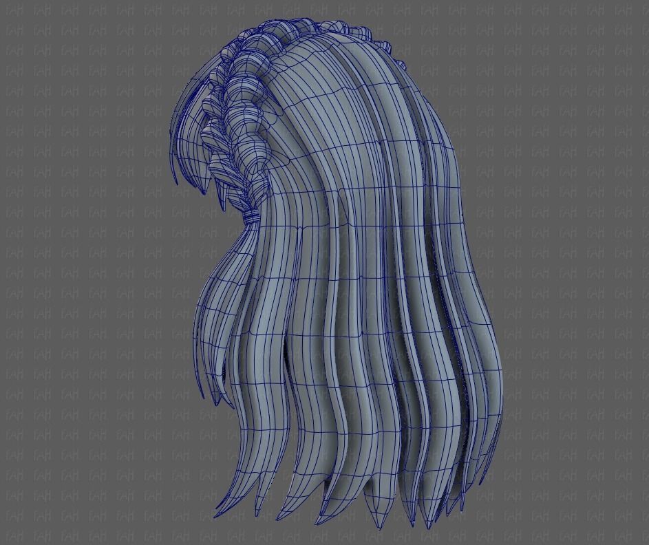 3D Hair style for girl V101 Low-poly 3D model_42