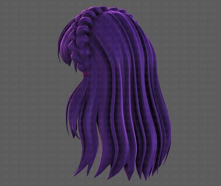 3D Hair style for girl V101 Low-poly 3D model_41