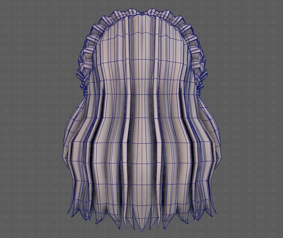 3D Hair style for girl V101 Low-poly 3D model_29