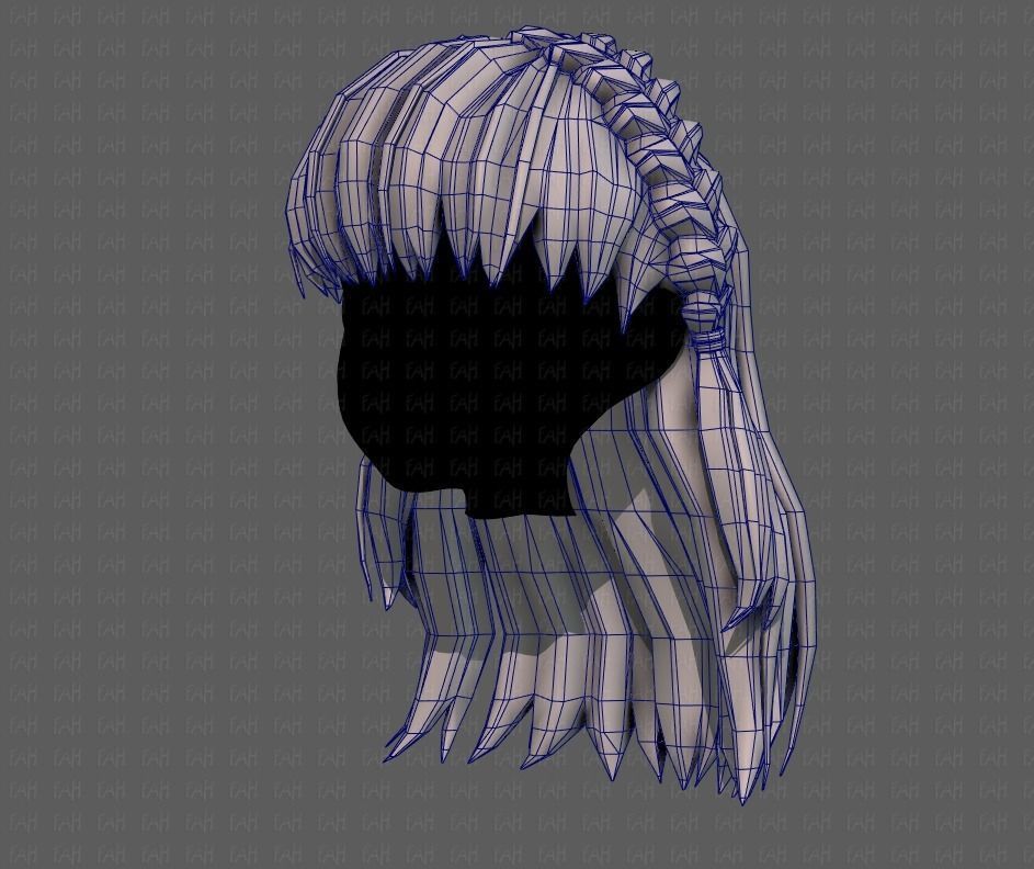 3D Hair style for girl V101 Low-poly 3D model_32